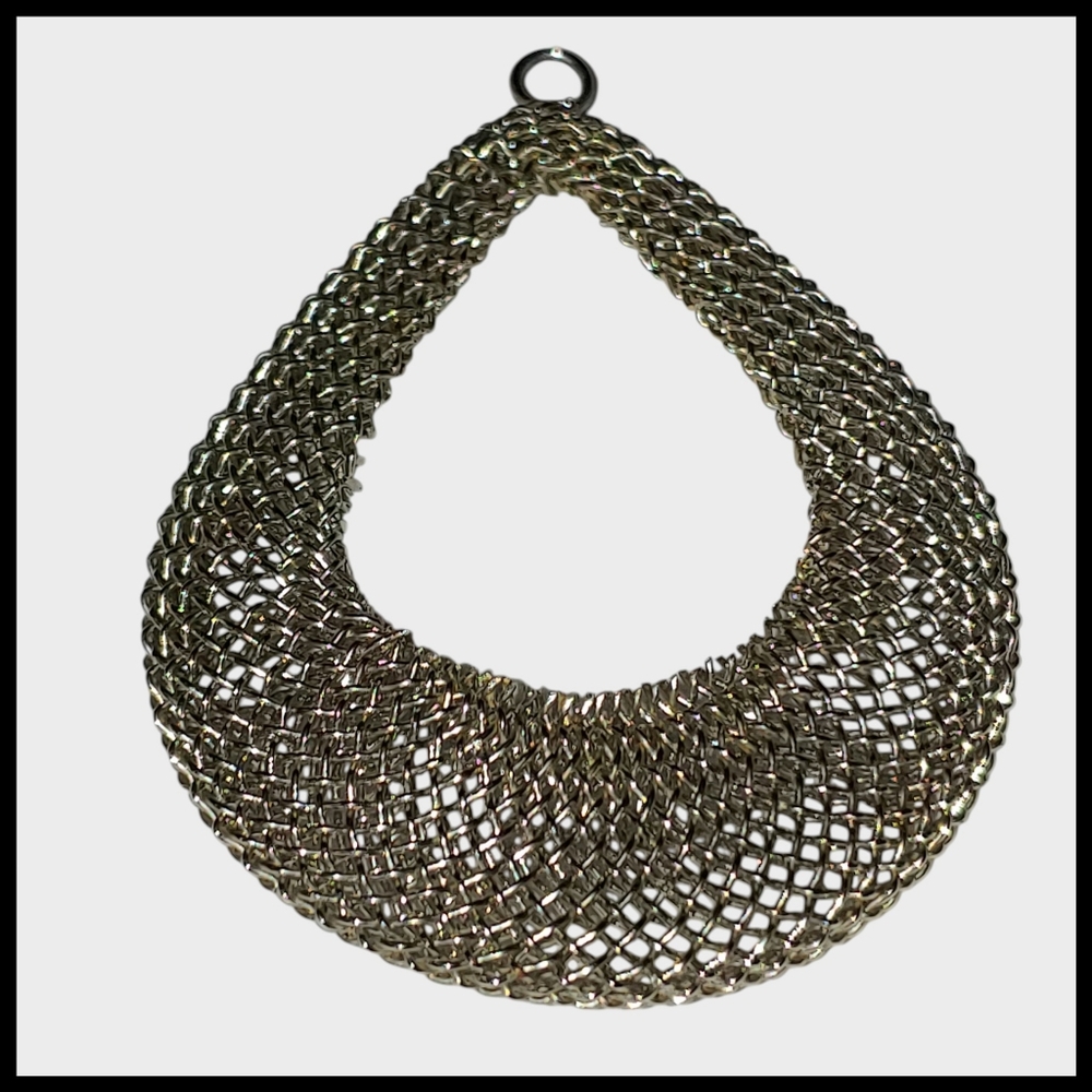 Vintage Guatemalan Sterling Wedding Necklace Teardrop Pendant Multi-Link Chain - Picture 10 of 12